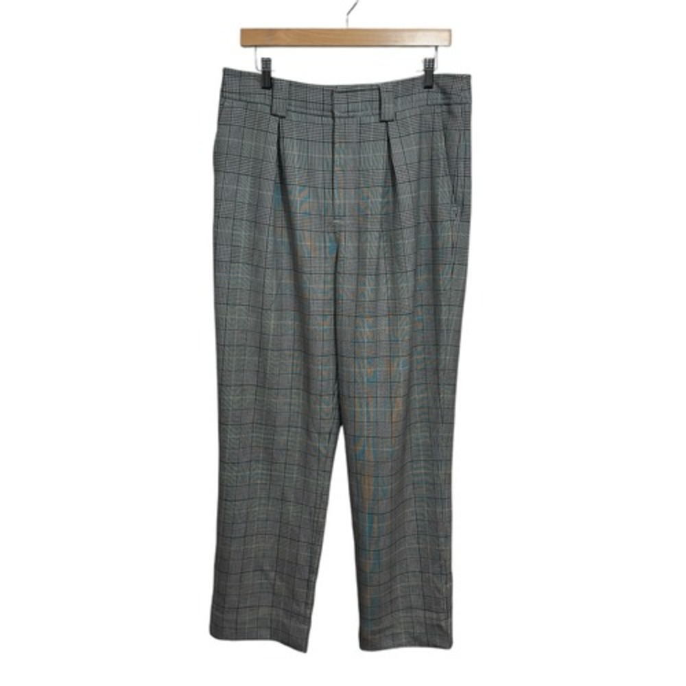 Ganni Grey Plaid Trousers, 40